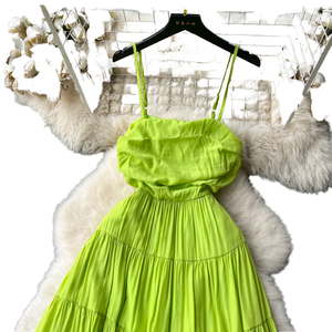 Vestido de Playa Retro de Verano para Mujer, Estilo Halter, Espalda Descubierta, Transpirable, Estampado Sólido, Ajustado - Product Image 4