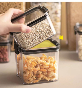 2026 Food Grade Sealed Jar <b>Plastic</b> Thickened Transparent Storage Box <b>Square</b> Snack Grain Storage Jar <b>Container</b> - Product Image 6