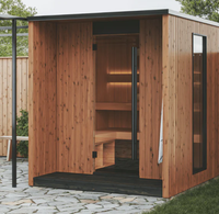 Sauna Tong Kayu Cedar Terlaris, Ruang Sauna Luar Ruangan dengan Pemandangan Panorama yang Indah, Bak Mandi Sauna Tong untuk Terapi Kesehatan