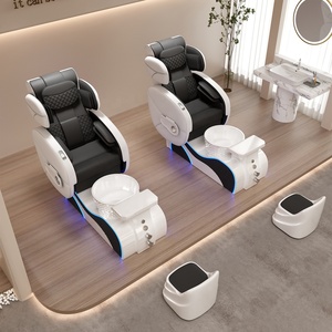Modern Luxury Beauty Salon Furniture Pipeless Whirlpool Discharge Pump Foot Spa Massage Manicure Pedicure Chair for Nail Salon - Product Image 4
