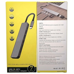 7 Ports 3.0 Smart Home Hub Video <strong>Usbc</strong> Multiport Charger Adapter 7 in 1 <strong>Hdmi</strong>-compatible Hub Usb Switch - Product Image 6