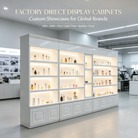 Vitrine Commerciale Blanche avec Étagères Solides et Éclairage LED, Écologique et Durable, Idéale pour Parfums et Articles Promotionnels