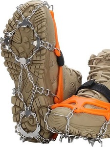 Couvre-chaussures antidérapants pour l'extérieur, 18/19 dents, chaîne 24, <span class=keywords><strong>orange</strong></span>/noir, pour l'alpinisme, l'escalade, la neige - Product Image 2