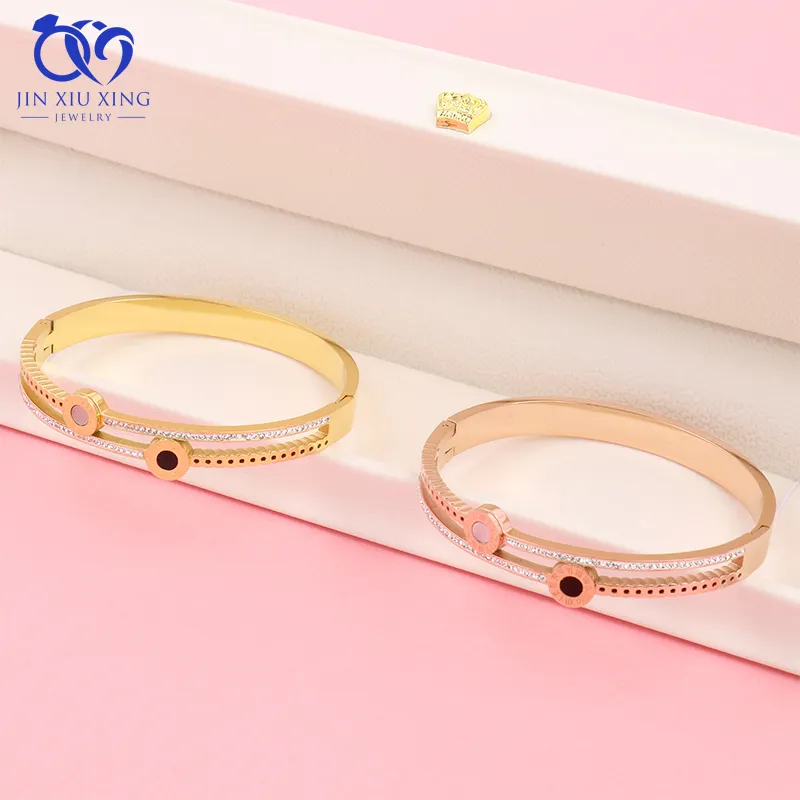 Luxury Jewelry High Quality Similar Diamond Designer Jewelry Stainless Steel AAA Zircon Bangles Bracelets Jewelry For Women