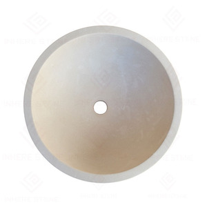 <span class=keywords><strong>Lavabo</strong></span> in Pietra Calcarea Naturale Lavorato a <span class=keywords><strong>Mano</strong></span> con Onde Incise, Lavandino Moderno Rotondo in Marmo per Bagno di Hotel e Villa - Product Image 3