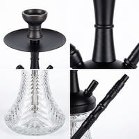 Ensemble complet de chicha en verre arabe de luxe avec sac de transport, kit de fumage portable pour narguilé
