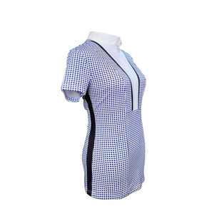 เสื้อยืดผ้าไหม/ผ้าฝ้ายถักสำหรับนักขี่ม้าคอตั้งมีกระดุมติดโลโก้ติดเพชรระบายอากาศได้ดีสำหรับขี่ในฤดูร้อน - Product Image 2