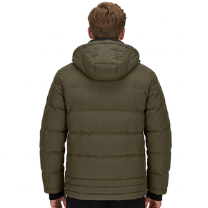 Men's Hooded <b>Winter</b> Puffer Jacket Windproof <b>Waterproof</b> Polyester Down Alternative Casual Outdoor <b>Coat</b> - Product Image 3