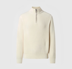 Pull à col zippé pour homme en molleton épais, coupe décontractée, avec logo personnalisé, style streetwear, marque personnalisée, vente en gros - Product Image 1