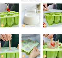 Moule à glaces en silicone à 6 cavités, moules à glaces maison pour enfants, moule à glaces de qualité alimentaire, facile à nettoyer, passe au lave-vaisselle