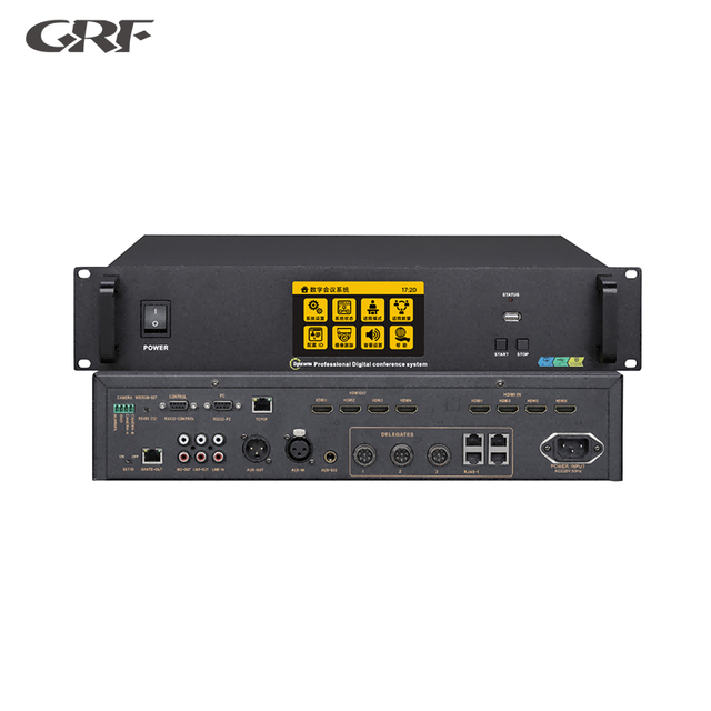 Professional Digital Conference Host Metal With 7 Unit Ports and Multi - Protocol Camera Control