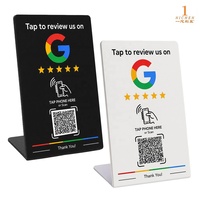 Carte NFC personnalisée avec code QR pour les avis Google, support de menu de table en PVC et bois, adapté aux restaurants, hôtels et commerces de détail