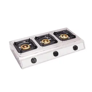 Manufacturer Gas Stove 3 Burner Stainless Steel Table Top Gas Stove