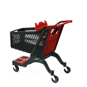Chariot de supermarché en plastique de bonne qualité, 180l, pliable, grand rangement, caddie de supermarché, chariot d'épicerie, pour courses - Product Image 3