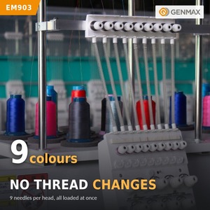 Máquina de Bordar Industrial de Gran Área, 3 Cabezales, 9 Colores, Motor Servo, Gancho Rotatorio Hirose, Venta al Por Mayor del Fabricante - Product Image 4