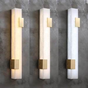 Marble <b>Wall</b> Lamp Led <b>Light</b> Source <b>Wall</b> Mounted White Shade For Bedroom Study Hallway Hotel Room - Product Image 4