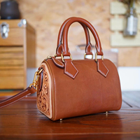 Tas Kulit Sapi Asli Vintage Wanita dengan Resleting Tunggal Bergaris Tahan Air Kedatangan Baru Desainer Fashion Grosir Tas Mewah.