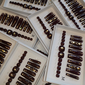 Nuevas Uñas Acrílicas Hechas a Mano MISS U NAILS, Tipo Ataúd/Almendra, Tamaños S/M/<span class=keywords><strong>L</strong></span>, Cajas con Logotipo Personalizado, Diseño Grueso - Product Image 4