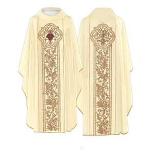 Nueva Túnica Sacerdotal Vintage, Capa, Sotana, Vestimenta Blanca, Roja, Verde, Morada, Estampada, Disfraz de Pastor, Celebrante, para TV y Cine - Product Image 3