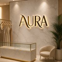 Signalétique LED rétroéclairée personnalisée, signalétique haut de gamme pour restaurants, halls d'entreprises et boutiques.