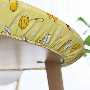 Nouveau Style Abeilles HoneyFitted Nappe Imperméable À L'eau Élastique Bord Intérieur/Extérieur Table Couverture Convient 45 "-50" Medium Wipe Clean - Product Image 1