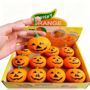 Juguete Blandito de Calabaza de Halloween de TPR Relleno de Harina, Pelota Antiestrés para Apretar, Juguete Sensorial para Aliviar el Estrés, Regalo Sorpresa para Niños en Festivales - Product Image 1