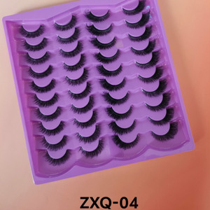 20 paires de faux cils 3D en vison synthétique, volumineux, véganes, naturels, à bande complète - Product Image 4