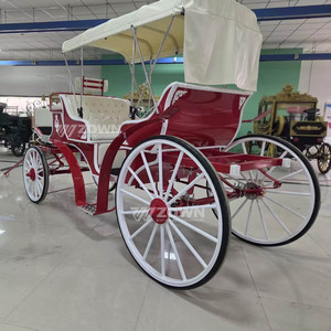 Carruaje eléctrico para visitas turísticas, carruaje real para bodas, carruaje rojo para visitas turísticas tirado por caballos en venta - Product Image 2