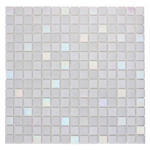 Mosaïque de verre carrée blanche irisée à fusion à chaud au design moderne pour crédence de salle de bain, <span class=keywords><strong>sol</strong></span> et <span class=keywords><strong>carrelage</strong></span> de piscine - Product Image 4