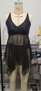 TW6295 Set Baju Renang Wanita 2 Potong Model Halter Tank Berpinggang Tinggi dengan Renda dan Pola Solid Cepat Kering - Product Image 5