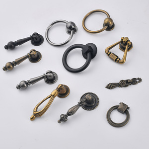 Furniture Handle And <b>Knob</b> Zinc Alloy Ring Shape Cabinet Drawer Pull Minimalist Design Durable Single Hole - Product Image 3