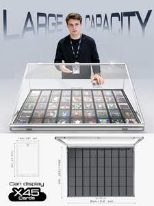 Grande vitrine d'exposition pour cartes argentées, cadre d'affichage portable en aluminium pour cartes de collection et gradées avec serrures - Product Image 3