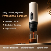 Nouvelle machine à café portable automatique 2026 avec écran numérique sans fil pour voyage en extérieur, compatible café moulu et capsules