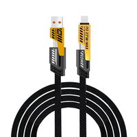 Kabel USB 4-in-1 6A Pengisian Super Cepat PD Tipe-C ke Tipe-C Multifungsi 2 dalam 1 dengan 2 Kabel untuk Pengisian Daya Ponsel