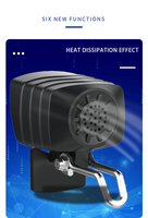 Phare avant de vélo noir étanche IPX4 6V-60V ABS, faisceau bas/haut, klaxon, luminosité 287LUX, haut-parleur 80-120dB, alimenté par dynamo
