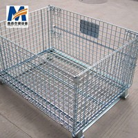 Mracking Paniers en fil métallique pour le stockage industriel cage de distillation pliable conteneur en treillis métallique palette de stockage pliable en métal