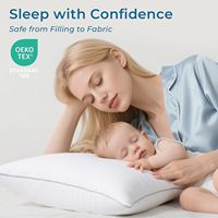 Oreillers rigides pour le cou, taille Queen, lot de 2, pour dormeurs sur le côté/dos/ventre, garnissage alternatif au duvet certifié Oeko-Tex, oreiller de qualité hôtelière