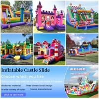 Castillo Inflable Comercial para Exteriores con Tobogán, Trampolín para Niños, Casa de Brinco de PVC, Alquiler para Fiestas y Parques de Diversiones