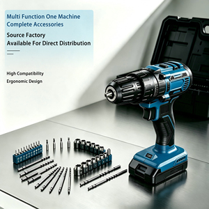 Ensemble de perceuse électrique sans balais au lithium 21V 2Ah 122 pièces, 60N.M 2000 tr/min, accessoires complets, perceuse à percussion, prix d'usine OEM/ODM - Product Image 2