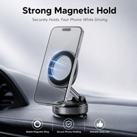 Support magnétique pour voiture en métal avec bras télescopique pliable et base à ventouse RoHS REACH pour pare-brise MagSafe iPhone Android