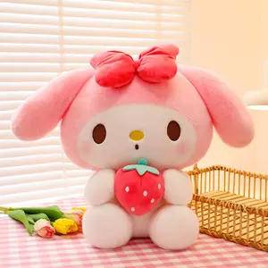 Schöne weiche Erdbeere Melodie Kuromi Puppen beliebteste Anime- und Cartoon-Figur Plüschtiere Kinder Mädchen Geschenke