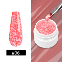 Nouvelle arrivée Gel dur professionnel pour ongles 5ml forme de flocon de neige 10 couleurs avec lampe LED pour application de bricolage