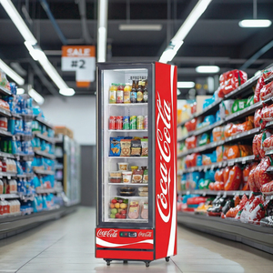 Réfrigérateur à boissons de supermarché <span class=keywords><strong>1</strong></span> <span class=keywords><strong>porte</strong></span> 2 portes Affichage commercial vertical haut de gamme Pepsi Réfrigérateur à boissons froides - Product Image 2