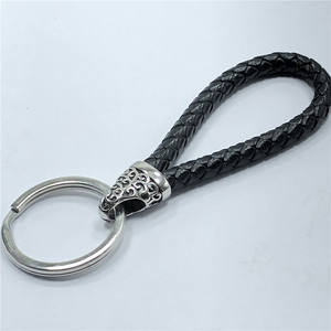 BXNK040 Fundición <span class=keywords><strong>de</strong></span> acero inoxidable Hombres Punk Gancho Final Trenza Cuerda <span class=keywords><strong>de</strong></span> cuero Llavero Cierre <span class=keywords><strong>de</strong></span> langosta - Product Image 2