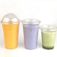 Gobelets à café et boissons froides jetables en PET transparent de qualité alimentaire, sans paille, avec couvercles, personnalisables avec logo, 12oz, 16oz, 20oz, 24oz, pour les commerces