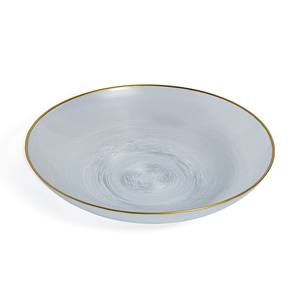 CENTRO DE MESA DE VIDRIO TRANSPARENTE CON BORDE DORADO DIAMANTADO 30 cm - Product Image 1