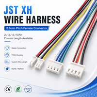 Kabel Rakitan Konektor JST XH 2.5mm Pitch Kustom 2 3 4 Pin Female Wire Harness PA66 untuk PCB LED