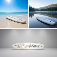 H2O H2O-A Planche de paddle gonflable blanche très vendue, construction en PVC Drop Stitch, aileron unique, 12 kg, portable pour lacs, rivières, océan