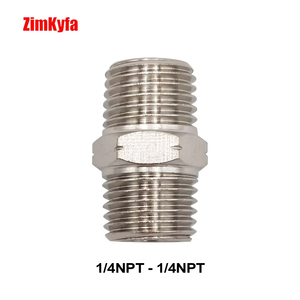 Adaptateur hexagonal en acier inoxydable nickelé, raccord de tuyau pneumatique, réducteur de filetage mâle 1/8 NPT 1/4 NPT, max 300 psi, Zimakyfa - Product Image 6