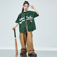 Costumes de danse jazz pour filles, tenues de performance de danse de rue de style japonais, shorts et pantalons de danse hip-hop pour enfants